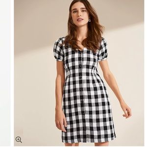Loft black/white check dress